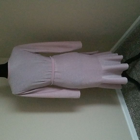 Pink Silver Shimmering fitted dress size small - Picture 3 of 5